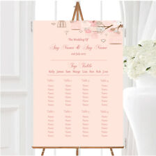Coral Peach Vintage Birdcage Personalised Wedding Seating Table Plan