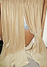 NEW Cream / Gold Velvet Curtains. 100 Inch Drop. Immac. 6 Pairs Avail. Free Post