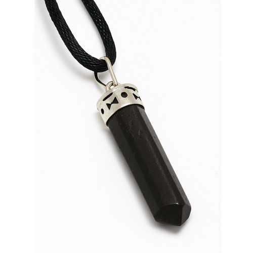 Black tourmaline pendant - black,