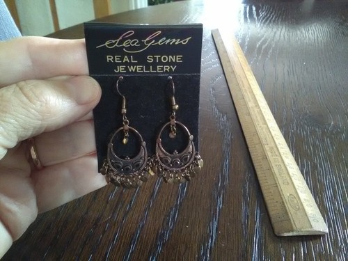 Earrings 1990 vintage sea - vintage,
