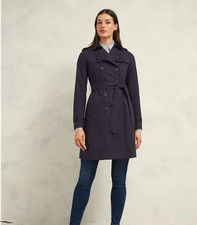 Hobbs Saskia Women's Trench Coat (Shower Resistant) Navy  Size 16 new with tags
