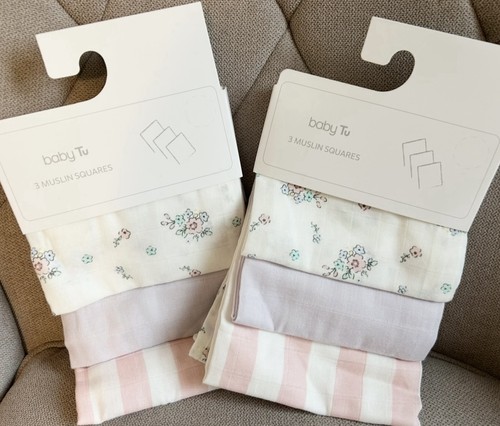 Baby girl muslin squares - muslin,