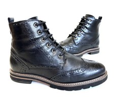 Ladies CARVELA Kurt Geiger SHOCK Black leather Brogue Lace-up boots Size UK 6 39