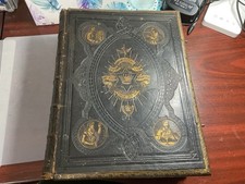 Collectible Victorian Circa 1860 Leather/Metal Bound, Rev. John Brown Holy Bible