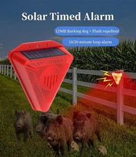 6LED Solar Alarm Light Strobe Lamp Sensor Dog Barking Lamp Detector Security UK