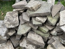 Large Amount Of Thick Stone Slabs For Building Wall Or Crazy Paving