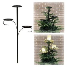 Black Triple Tree Topper Tree Topper Candle Holder Candelabra Decor-ne O4A7
