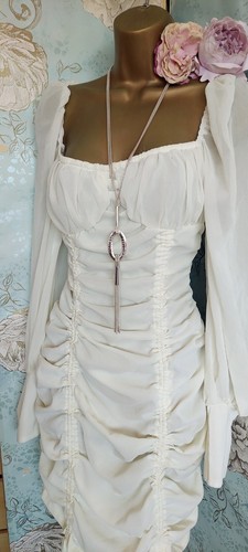 New plt cream ruched - , chiffon
