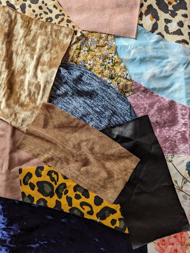 Fabric scraps velvet - fabric,