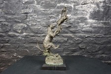 Hot cast bronze statue - hot, lioness