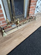 Adjustable Vintage Metal / Brass Fireplace Fender
