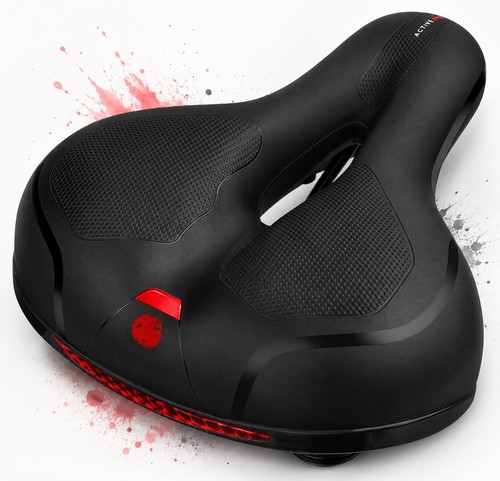 Wide bike saddle with - wide,
