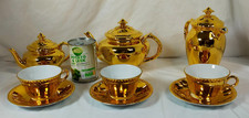 vintage Royal Worcester Fireproof Tea Set gold lustre coffee pot small large