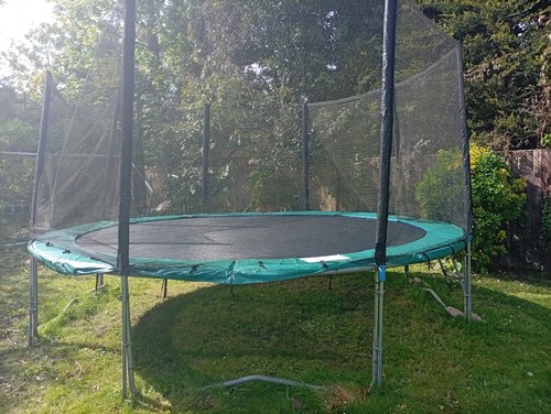 14ft trampoline with - , enclosure
