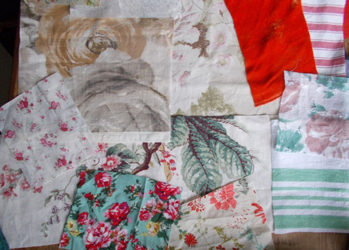 Vintage fabric scraps remnants - vintage, scraps/remnants