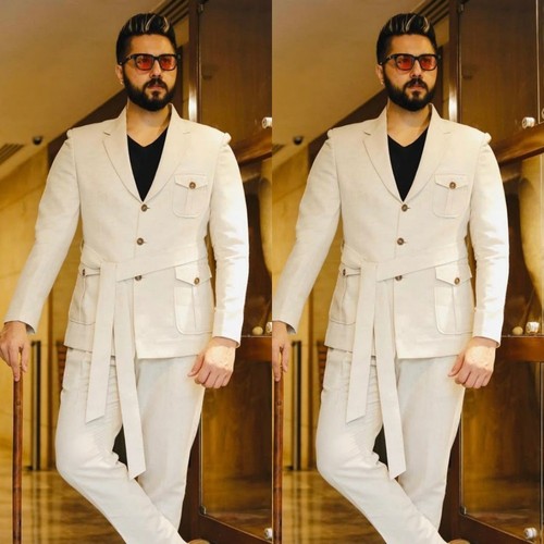 Pcs men suits with - with, belt