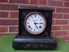 ANTIQUE 1882 AMERICAN ANSONIA WOODEN STRIKING MANTEL CLOCK : ORR & SONS MADRAS