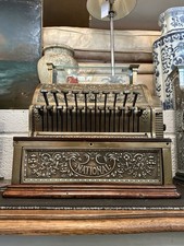 Antique Brass National Cash Register Till Shop Counter Display Money Safe