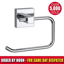 ECOSPA Toilet Roll Holder Wall Mounted Paper Tissue Metal Chrome WC Bathroom UK