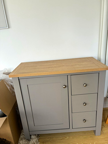 Grey freestanding wood storage - grey,