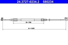 Handbrake cable 24.3727-0234.2 ATE for BMW 1 Coupe 1 1 Convertible