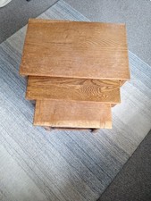 Vintage  Oak Nest Of Tables - Side Wooden Occasional CC251 Utility Wartime Shed 