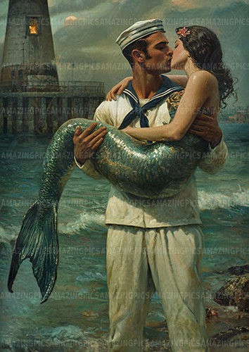 Sailor and mermaid romantic - sailor,