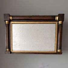 Antique Regency Rosewood & Gilt Overmantle Rectangular Wall Mirror With Foxing