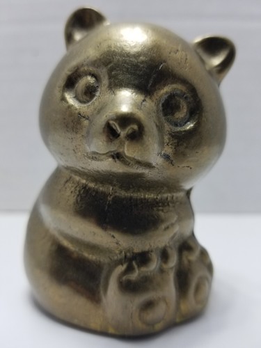 Vintage brass panda bear - brass,