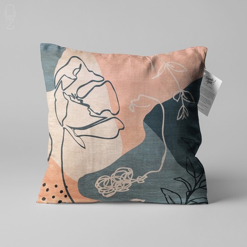 Pink blue grey abstract - &,