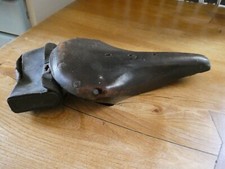 Vintage 1930's? Wrights Leather Bicycle Saddle with Tool Bag for Restoration