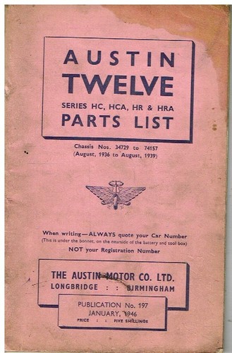 Austin twelve hca hr hra - 12, hc