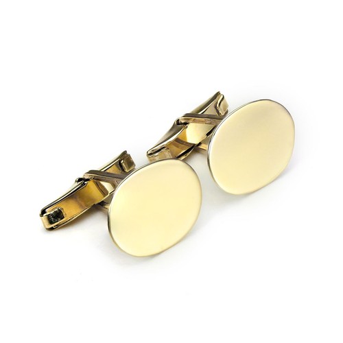 9ct gold plain oval - 9ct,