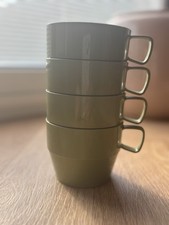 Campus Antiference Picnic Cups Set 4 Sage Green Avocado Khaki 1970’s Vintage