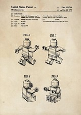 Patent Print - Lego/Mini-figure/Toy - Vintage Poster Wall Art - A4
