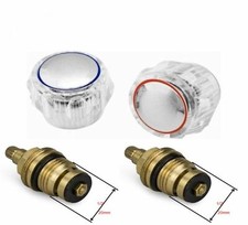 REPLACEMENT HOT & COLD TAP 1/2'' TOP HEADS CHROME PLATED-SOLD IN PAIR