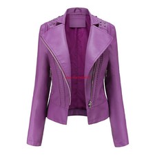 Ladies Women's lapel leather