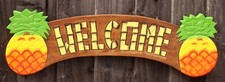 Tiki Bar Sign Welcome Board Decoration Hand Carved Painted Garden accessories
