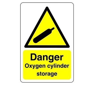 Danger oxygen cylinder storage - danger,