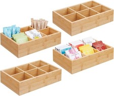 mDesign Bamboo Kitchen Storage