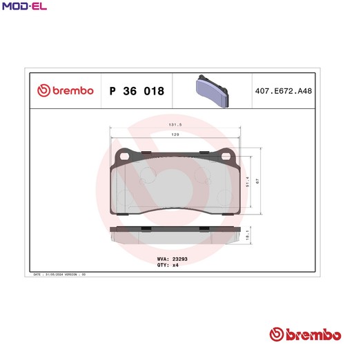 Brake pad set disc - set, 36