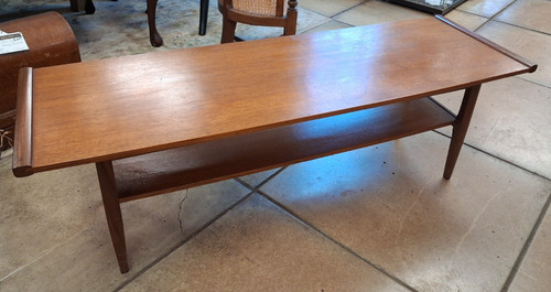 Two tiered teak coffee table - tiered,