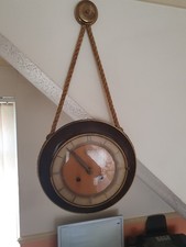 Vintage 1950s-60s German "Zentra Schwebe Anker" wall clock with key.