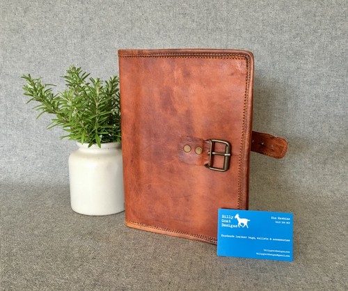 Leather book cover goat - leather, a5