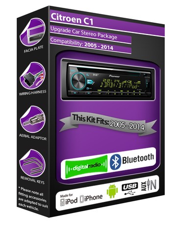 Citroen dab radio pioneer - c1, radio,