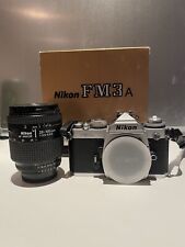 NIKON FM3A 35MM SLR FILM CAMERA SILVER WITH ORIGINAL BOX AND PAPERS + 28-105mm 