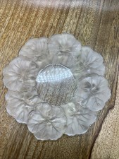 Lalique Crystal HONFLEUR Geranium 6" Coaster Saucer Dish Underplate “ Damage”