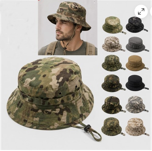 Military bucket hat - camo, bush