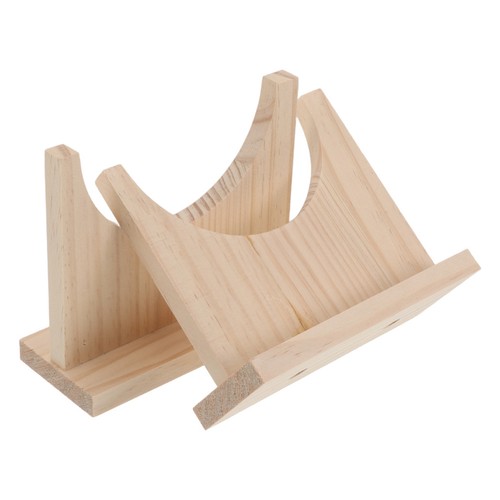 1pair wooden headband holder - wooden,