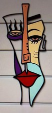 RETRO COLOURFUL FACE ACRYLIC